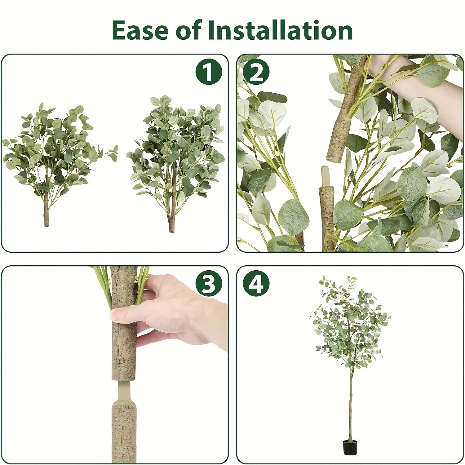 6 Foot Artificial Eucalyptus Tree Lifelike Faux Plant Decor for Living Room, Bedroom, Office & Entryway