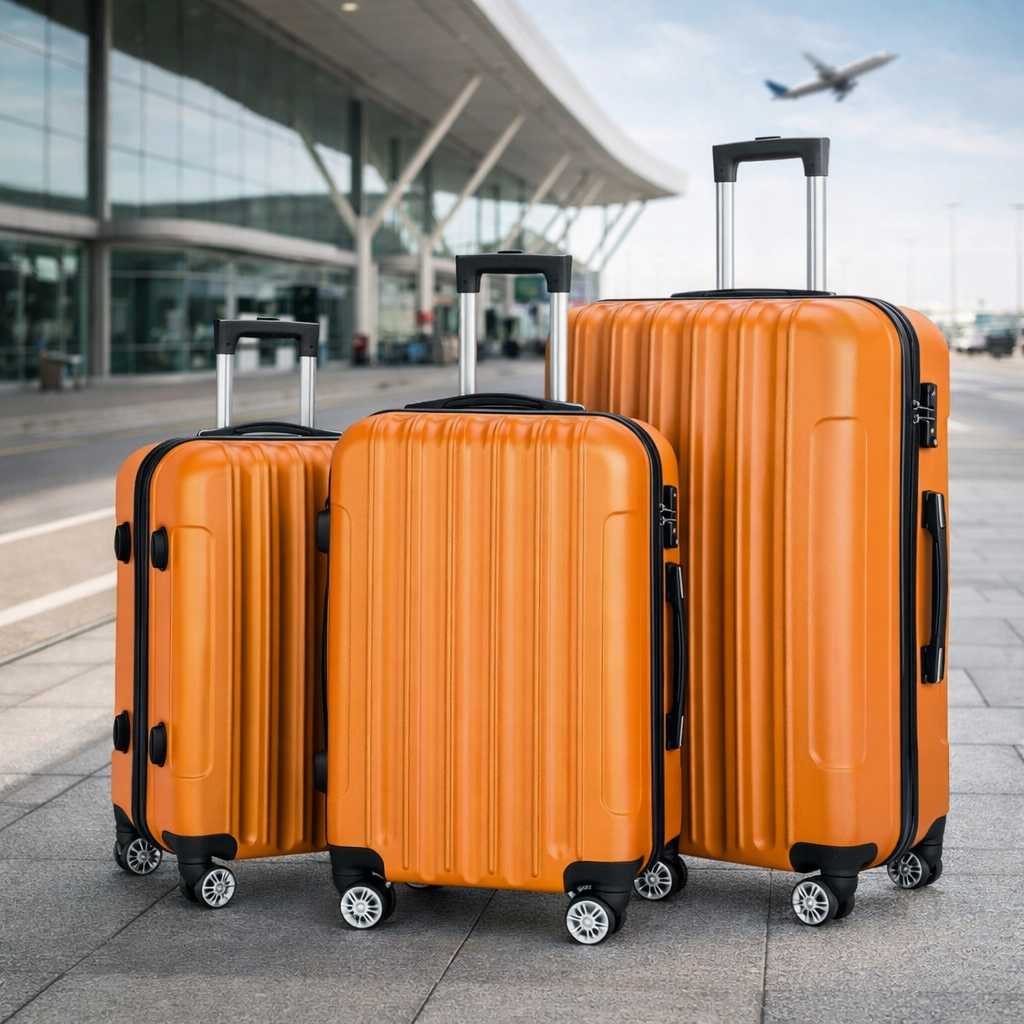 3-Piece Hardside Lightweight Luggage Set – Spinner Wheels, TSA Lock Suitcases 20″/24″/28″ for Travel