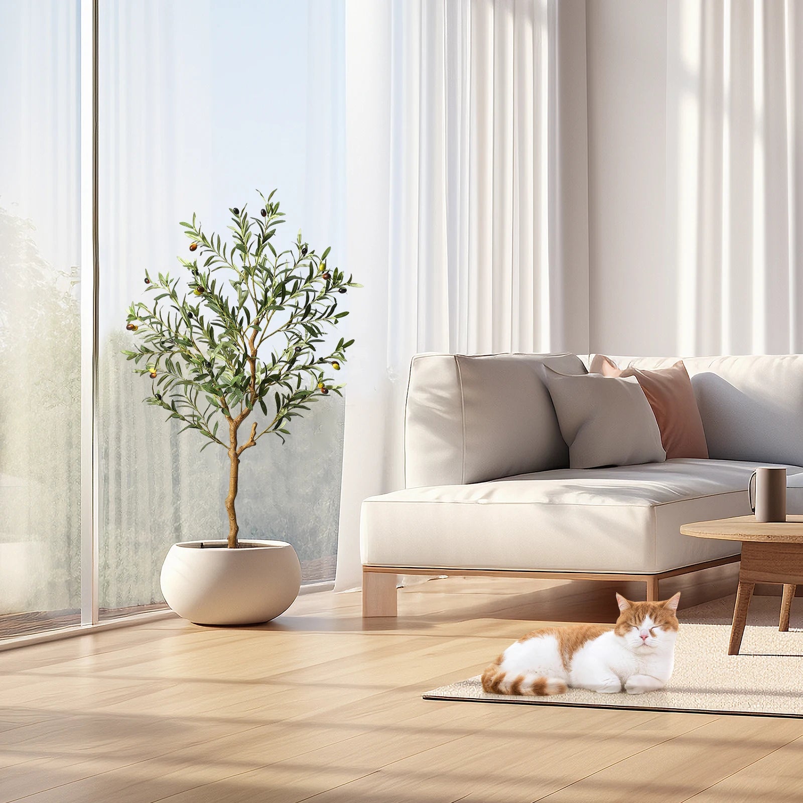 Artificial Olive Tree (4 ft/5 ft/6 ft) – Lifelike Faux Potted Plant for Home, Bedroom & Office Decor