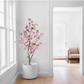5 Foot Artificial Pink Cherry Blossom Tree Lifelike Faux Flower Plant with Pot for Home & Office Decor