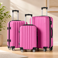 3-Piece Pink Hardside Lightweight Luggage Set – Spinner Wheels, TSA Lock Suitcases 20″/24″/28″ for Travel