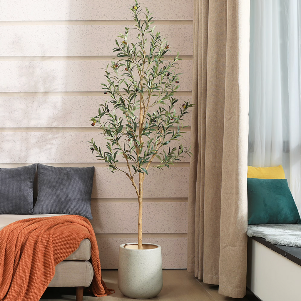 Artificial Olive Tree Lifelike Faux Potted Plant for Home, Bedroom & Office Decor