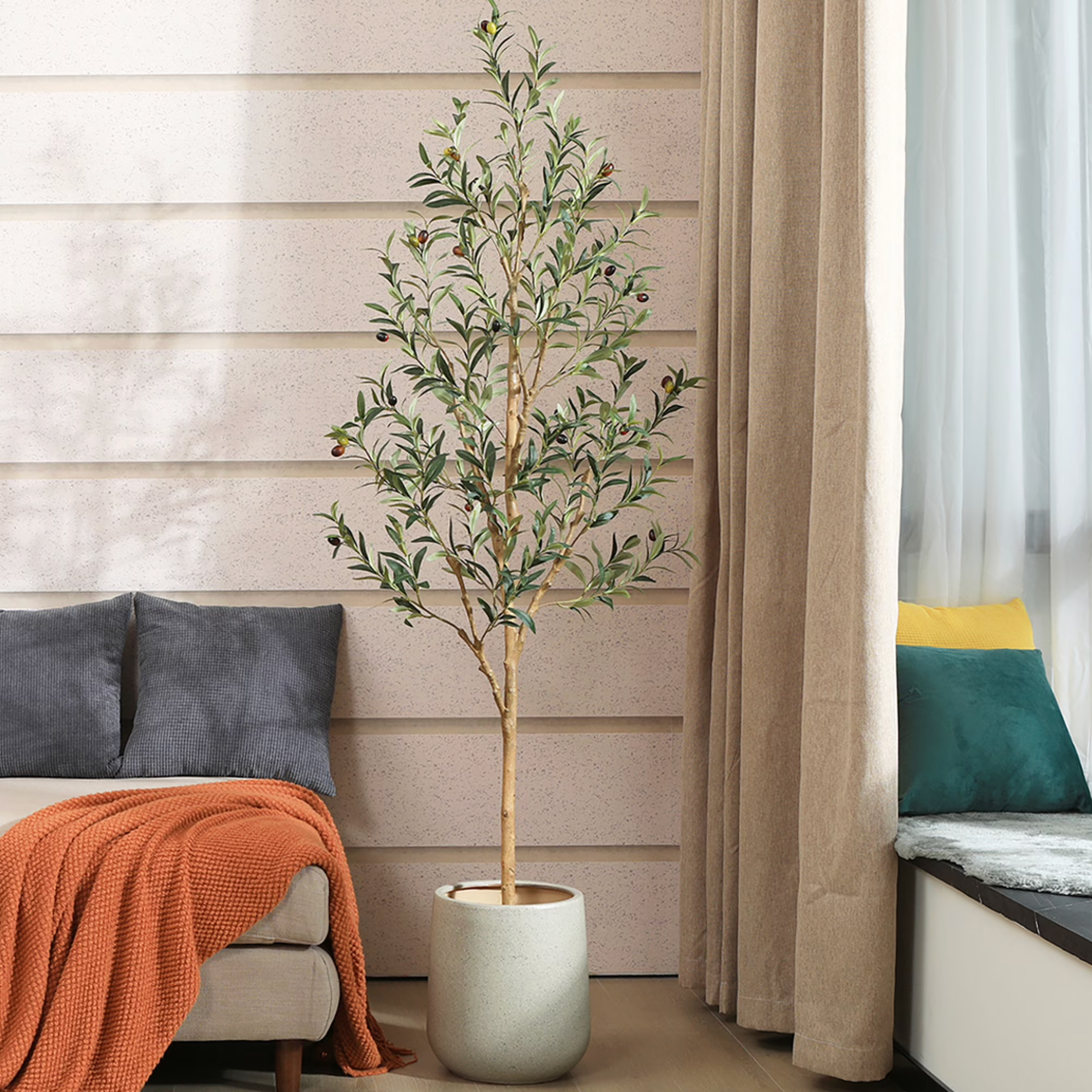 Artificial Olive Tree Lifelike Faux Potted Plant for Home, Bedroom & Office Decor