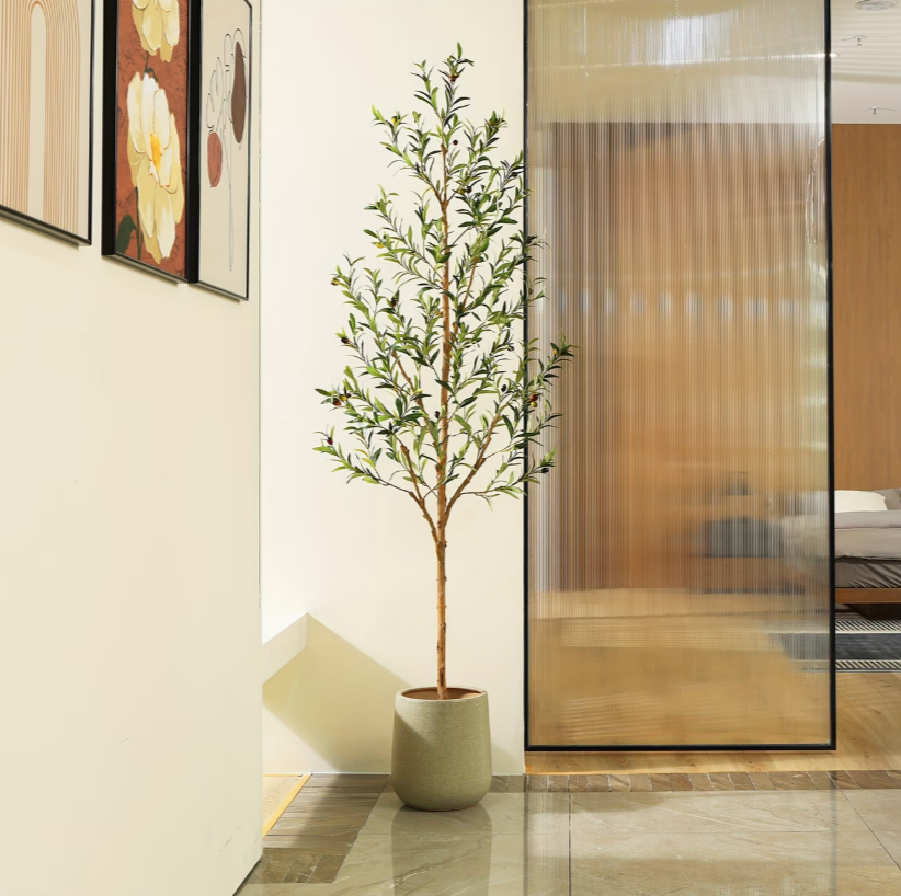 Artificial Olive Tree Lifelike Faux Potted Plant for Home, Bedroom & Office Decor