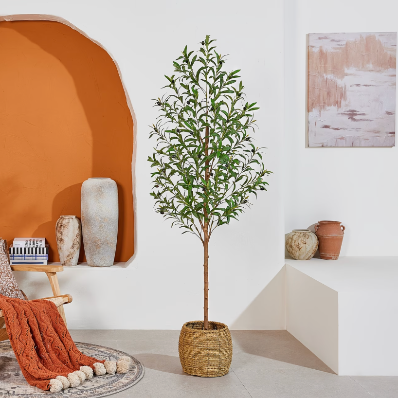 Artificial Olive Tree Lifelike Faux Potted Plant for Home, Bedroom & Office Decor