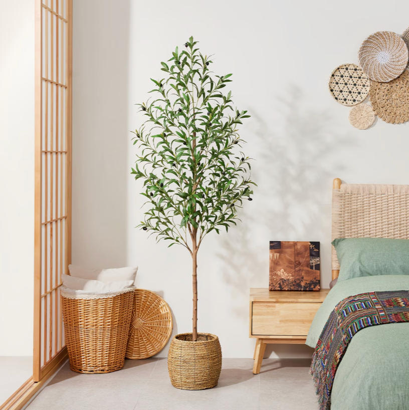 Artificial Olive Tree Lifelike Faux Potted Plant for Home, Bedroom & Office Decor