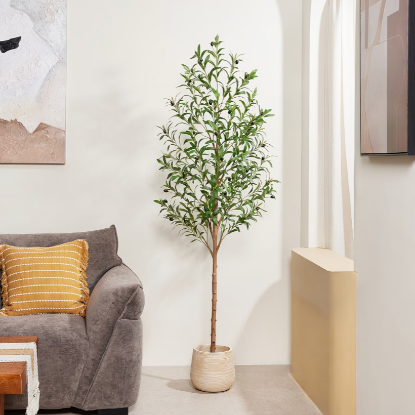 Artificial Olive Tree Lifelike Faux Potted Plant for Home, Bedroom & Office Decor