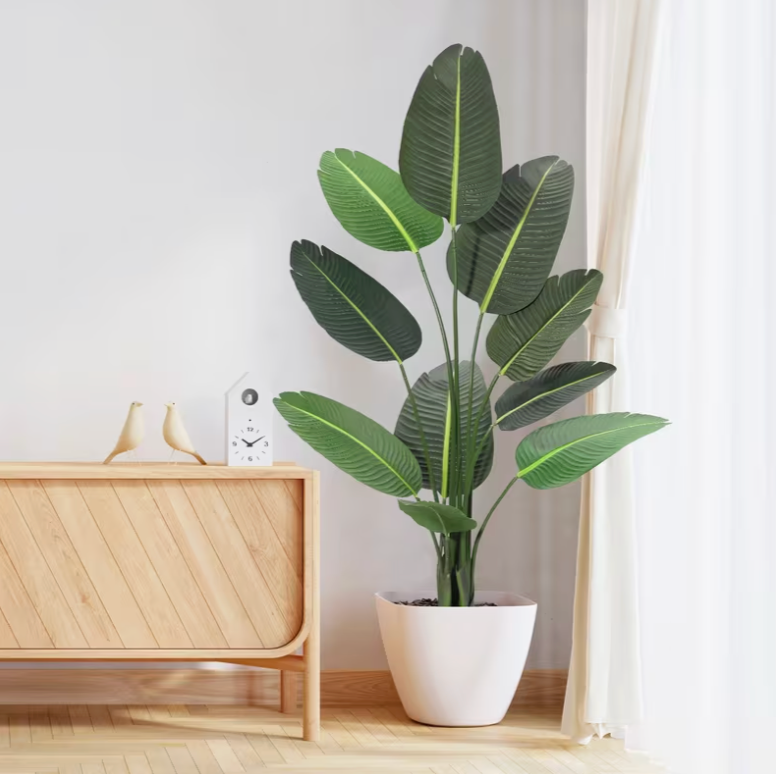 5 Foot Artificial Bird of Paradise Premium UV‑Resistant Faux Plant in Pot for Indoor & Outdoor Décor