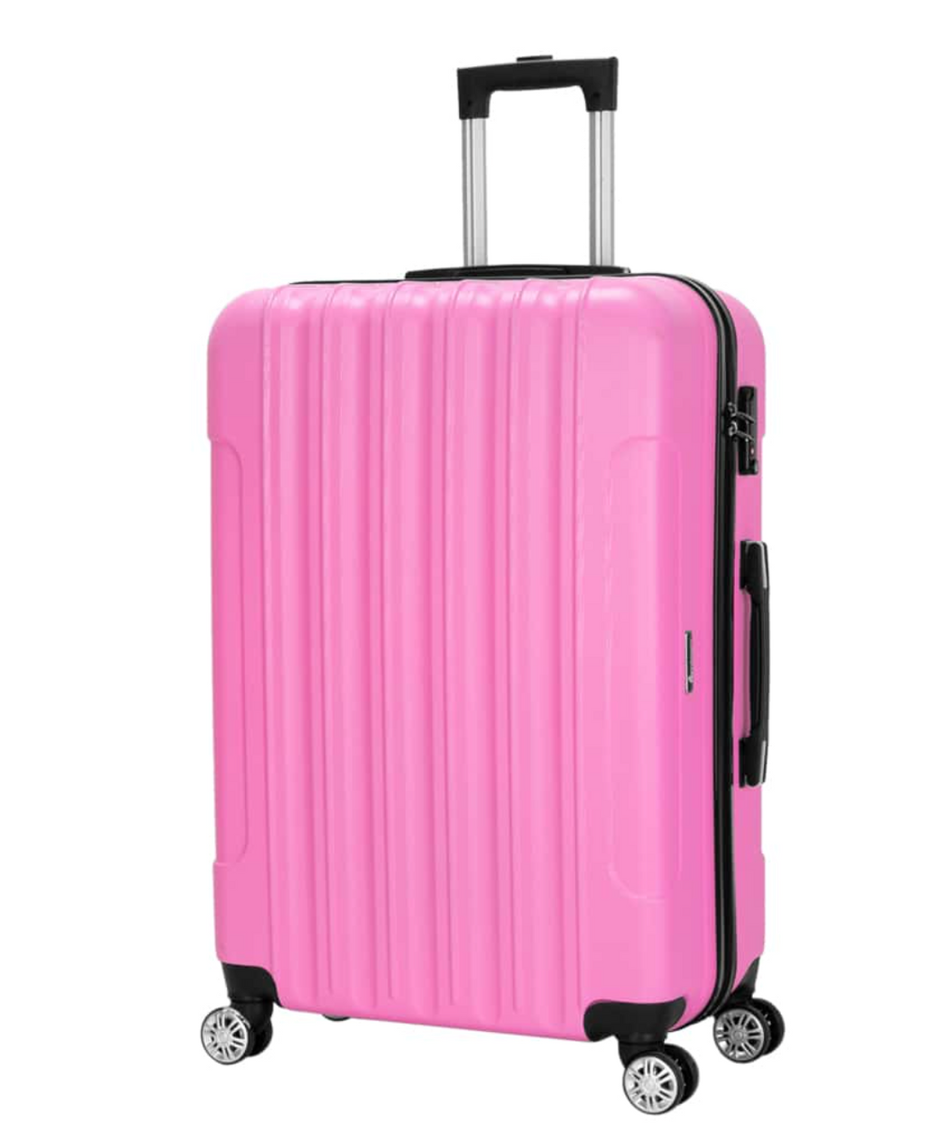 3-Piece Pink Hardside Lightweight Luggage Set – Spinner Wheels, TSA Lock Suitcases 20″/24″/28″ for Travel