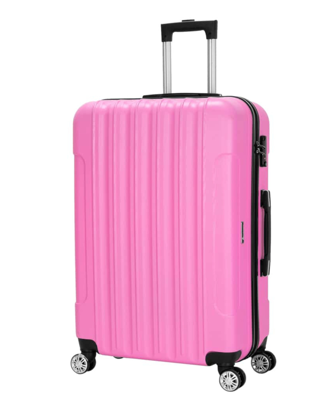 3-Piece Pink Hardside Lightweight Luggage Set – Spinner Wheels, TSA Lock Suitcases 20″/24″/28″ for Travel