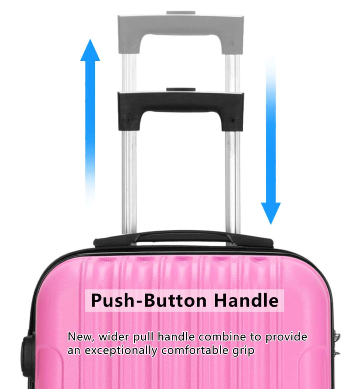 3-Piece Pink Hardside Lightweight Luggage Set – Spinner Wheels, TSA Lock Suitcases 20″/24″/28″ for Travel