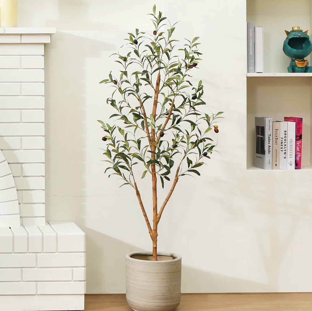 Artificial Olive Tree Lifelike Faux Potted Plant for Home, Bedroom & Office Decor