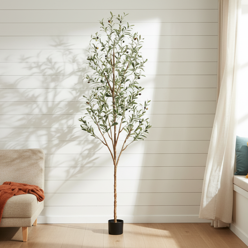 Artificial Olive Tree Lifelike Faux Potted Plant for Home, Bedroom & Office Decor